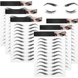 Blulu 6 Sheets 4D Hair-Like Waterproof Eyebrow Tattoos Stickers Eyebrow Transfers Stickers Grooming Shaping Eyebrow Sticker in Arch Style for Women and Girls, 66 Pairs (High Arch Eyebrow