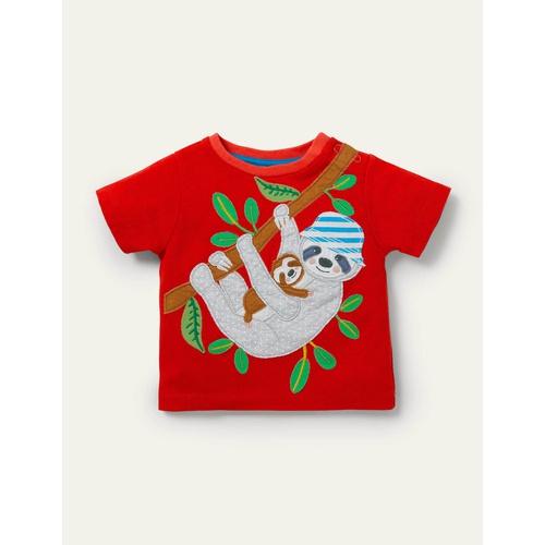 보덴 Boden Applique Jersey T-shirt - Strawberry Sloths