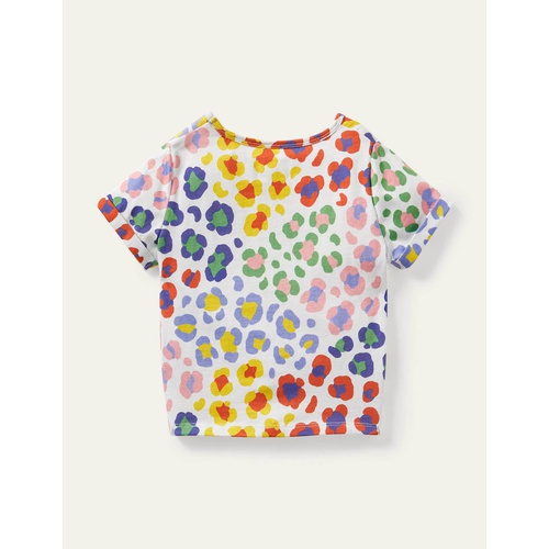 보덴 Boden Tie-front T-shirt - Multi Medium Leopard Print