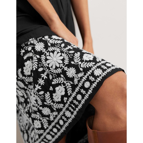 보덴 Boden Embroidered Full Skirt - Black Embroidery
