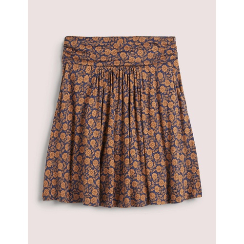 보덴 Boden Ruched Waist Jersey Skirt - Buterscotch brown, Botanica