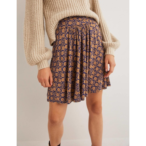 보덴 Boden Ruched Waist Jersey Skirt - Buterscotch brown, Botanica