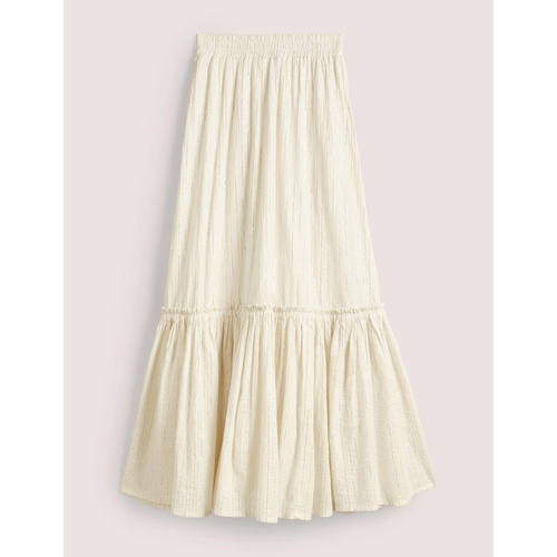 보덴 Boden Hot Holiday Maxi Skirt - Ivory Crinkle Lurex
