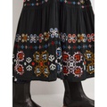 Boden Embroidered Tiered Skirt - Black Embroidery