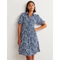 Boden Mini Jersey Shirt Dress - Sea Blue, Wildflower