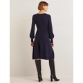 Boden Square Neck Knitted Dress - Navy