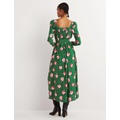 Boden Square Neck Maxi Dress - Hunter Green, Painterly Rose