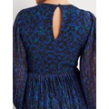 Boden Pleated Pretty Dress - Persian Blue, Painterly Stroke