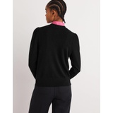 Boden Cashmere Puff Shoulder Sweater - Black