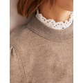 Boden Cashmere Puff Shoulder Sweater - Camel Melange