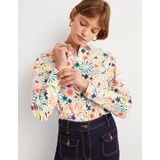 Boden Relaxed Cotton Shirt - Ivory, Fireworks