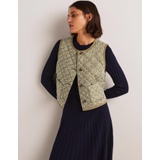 Boden Quilted Vest - Basil Green, Dainty Geo