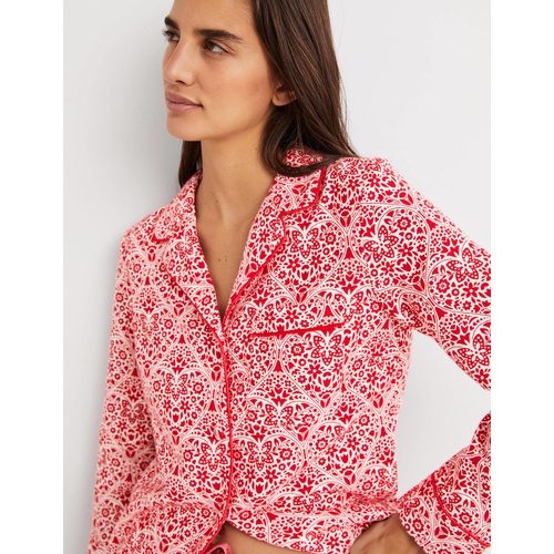 보덴 Boden Red Heart Bloom Cozy Pajama Set - Rockabilly Red, Heart Bloom
