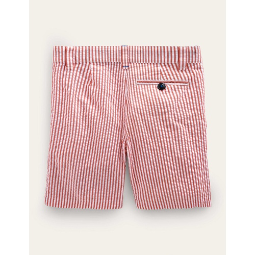 보덴 Boden Seersucker Chino Shorts - Jam Red/Ivory Stripe