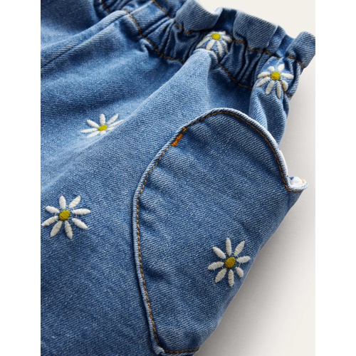 보덴 Boden Pull-on Pants - Mid Vintage Embroidered Daisy
