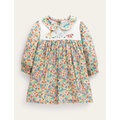 Boden Embroidered Collared Dress - Vanilla Pod Floral