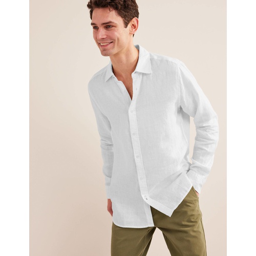 보덴 Boden Slim Fit Linen Shirt - White