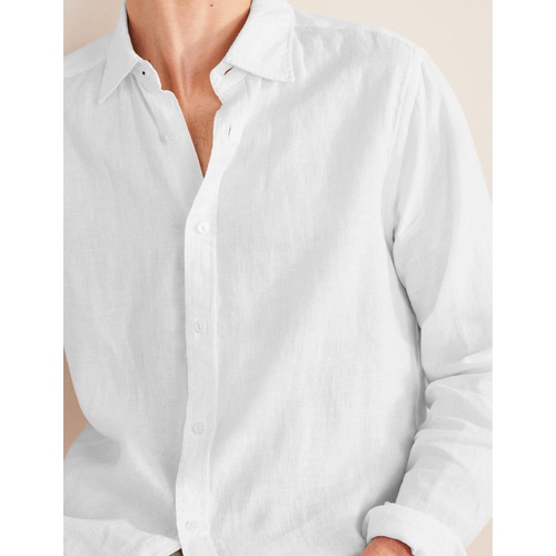 보덴 Boden Slim Fit Linen Shirt - White