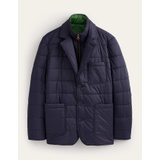Boden Quilted Padded Blazer - Navy