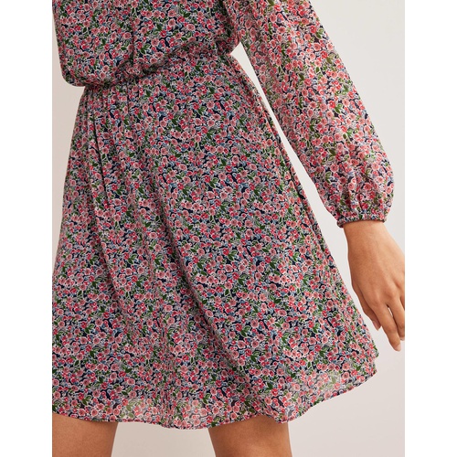 보덴 Boden High Neck Flippy Mini Dress - Multi, Petal Toile
