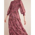 Boden Metallic Smocked Maxi Dress - Faded Rose, Floral Tapestry