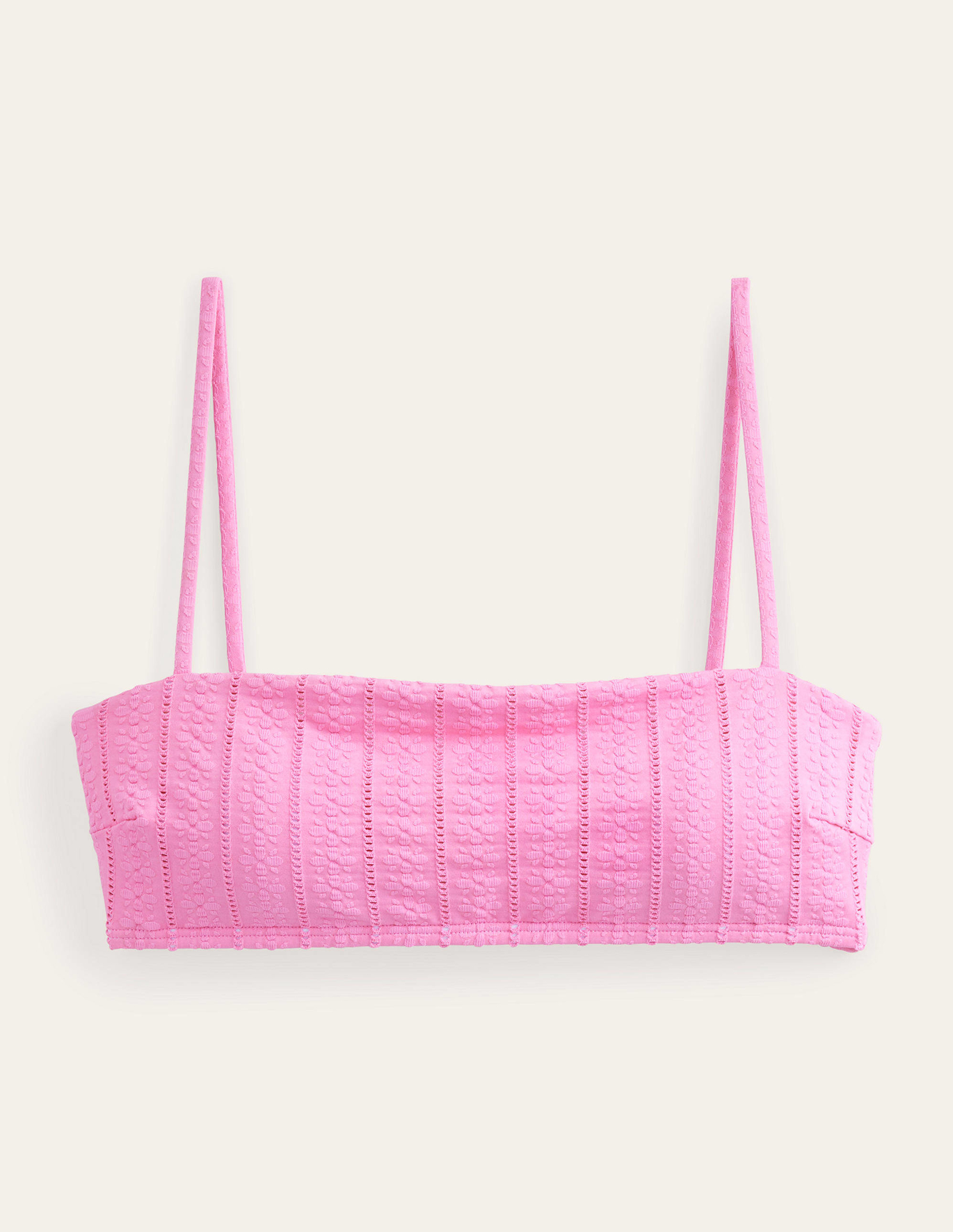 보덴 Boden Skinny Strap Bikini Top - Candy Floss Pink Texture