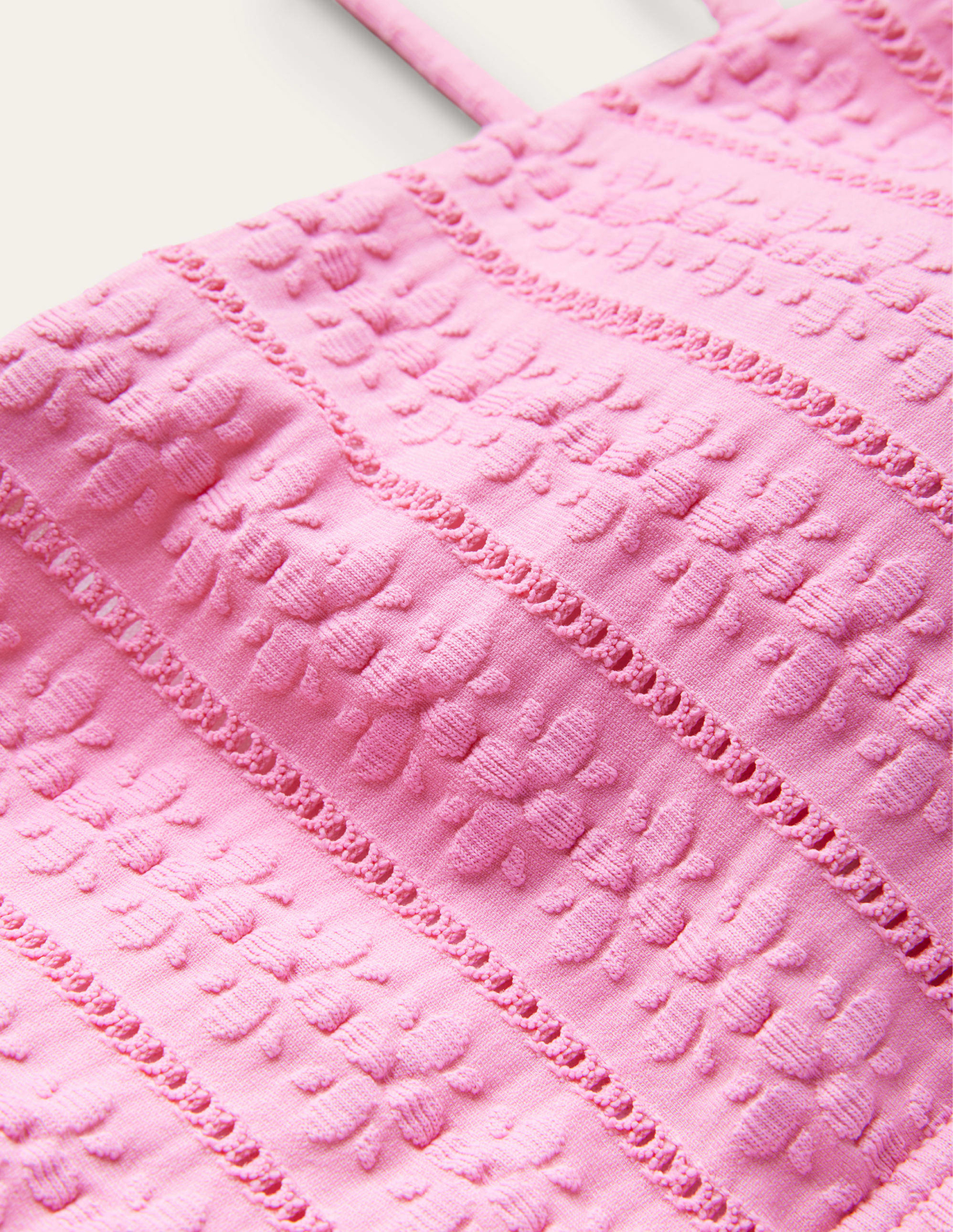 보덴 Boden Skinny Strap Bikini Top - Candy Floss Pink Texture