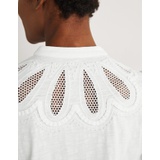 Boden Embroidered Yoke Jersey Shirt - White