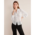 Boden Fitted Lace Shirt - White
