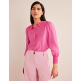 Boden Ruffle Detail Organza Shirt - Shocking Pink