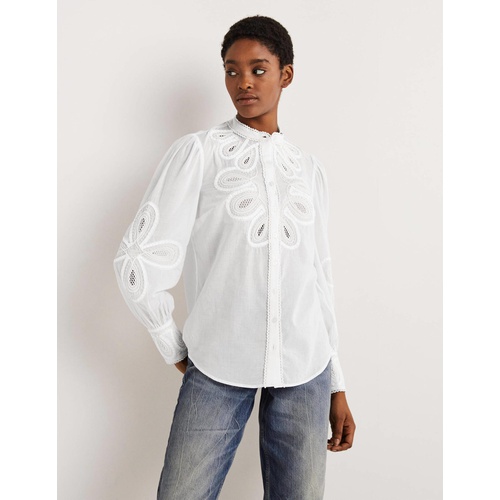 보덴 Boden Embroidered Wow Shirt - White