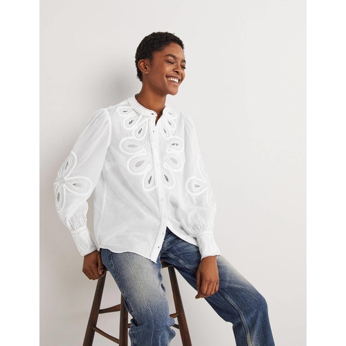 보덴 Boden Embroidered Wow Shirt - White