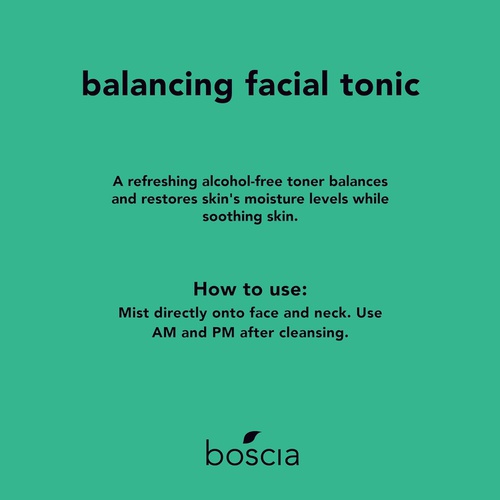  boscia Balancing Facial Tonic - Vegan, Cruelty-Free, Natural and Clean Skincare | Alcohol-free Soothing pH Level Balancing Facial Toner, 5 fl oz