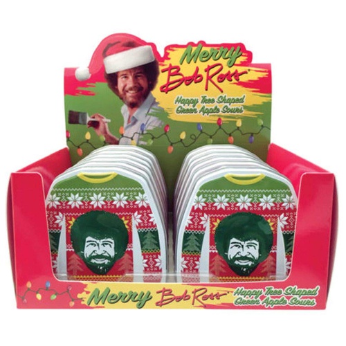  Boston America Merry Bob Ross Sours in Collectible Ugly Christmas Sweater Candy Tin!