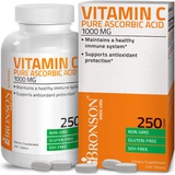 Bronson Vitamin C 1000 mg Premium Non-GMO Ascorbic Acid - Maintains Healthy Immune System, Supports Antioxidant Protection - 250 Tablets