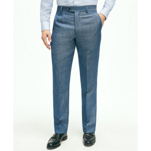 브룩스브라더스 Regent Fit Wool Linen Herringbone Suit Pants