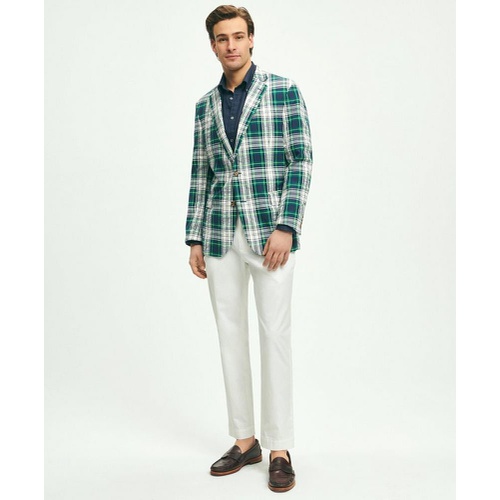 브룩스브라더스 Regent Classic-Fit Cotton Seersucker Madras Plaid Sport Coat
