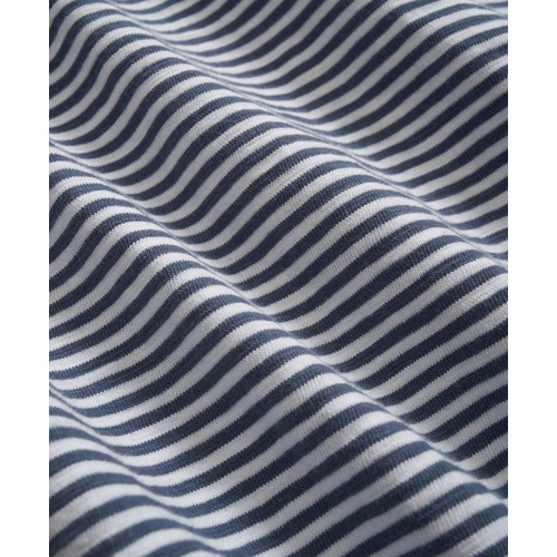 브룩스브라더스 Short-Sleeve Striped Slub Cotton Henley