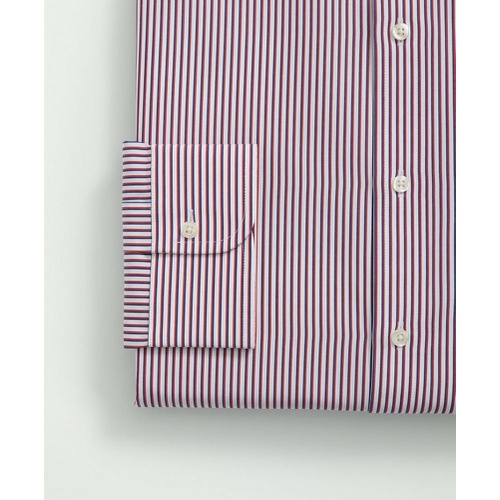 브룩스브라더스 Supima Cotton Poplin English Collar, Striped Dress Shirt