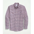 Stretch Cotton Non-Iron Oxford Polo Button-Down Collar, Gingham Shirt