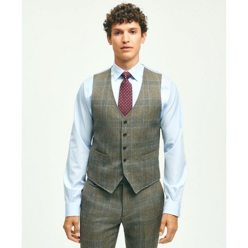 브룩스브라더스 Wool Twill Prince Of Wales Checked Suit Vest