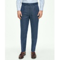 Slim Fit Linen-Blend Herringbone Suit Pants