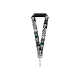 Buckle-Down Unisex-Adults Lanyard-10-Joker Laughing Poses Black/White/Green, Multicolor, One-Size