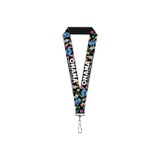 Buckle-Down Lanyard - OHANA MEANS FAMILY/Stitch & Scrump Poses/Tropical Flora Black/White/Multi Color