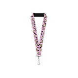 Buckle-Down Lanyard - Minnie Mouse Expressions Polka Dot Pink/White