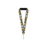 Buckle-Down Unisex-Adults Lanyard-10-Wall-e & Eve Pose/face Hazard Blocks Gray/ye, Multicolor, One-Size