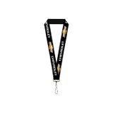 Buckle-Down Lanyard-10-Chevrolet/Bowtie Black/Gold/White Repeat