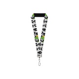 Buckle-Down Lanyard - Marvin the Martian Expressions Stacked White/Black/Green/Gold