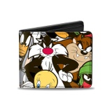 Buckle-Down PU Bifold Wallet - Looney Tunes 6-Character Stacked Collage