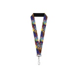 Buckle-Down Unisex adults Lanyard - 10 Beauty & the Beast Stained Glass Scenes Key Chain, Multi Color, One Size US